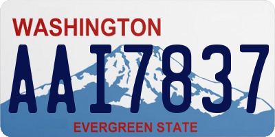 WA license plate AAI7837