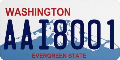 WA license plate AAI8001