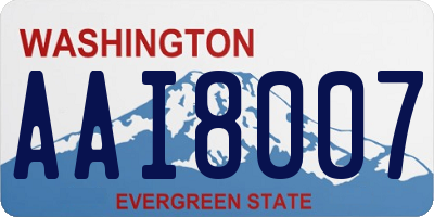 WA license plate AAI8007