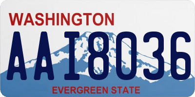 WA license plate AAI8036