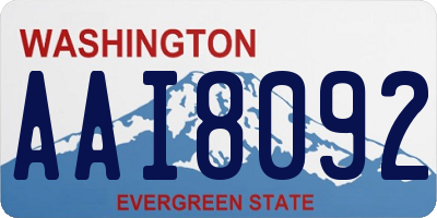 WA license plate AAI8092