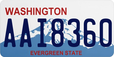 WA license plate AAI8360