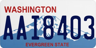 WA license plate AAI8403