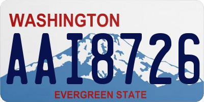 WA license plate AAI8726