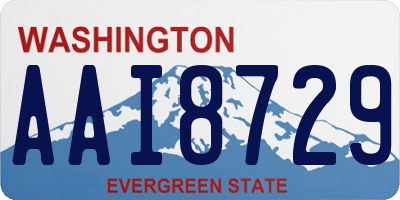 WA license plate AAI8729