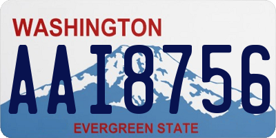 WA license plate AAI8756