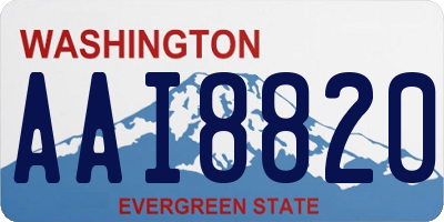 WA license plate AAI8820