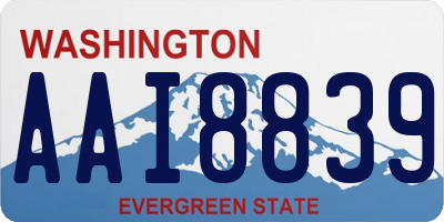 WA license plate AAI8839