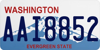 WA license plate AAI8852