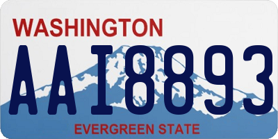 WA license plate AAI8893