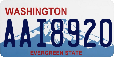 WA license plate AAI8920