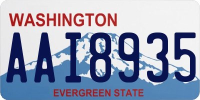 WA license plate AAI8935