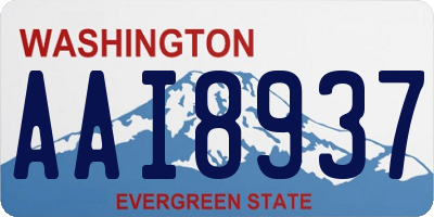 WA license plate AAI8937