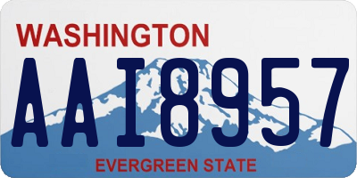 WA license plate AAI8957