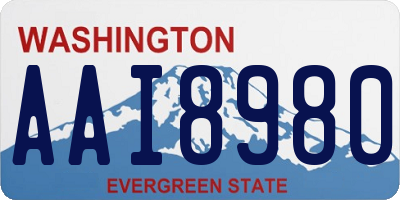 WA license plate AAI8980