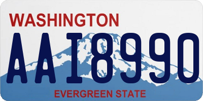 WA license plate AAI8990