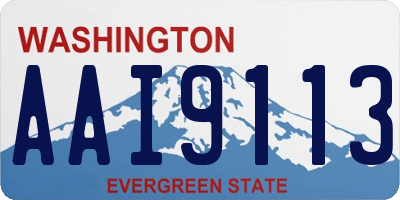 WA license plate AAI9113