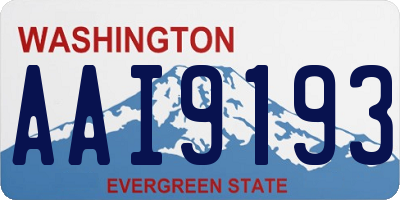 WA license plate AAI9193