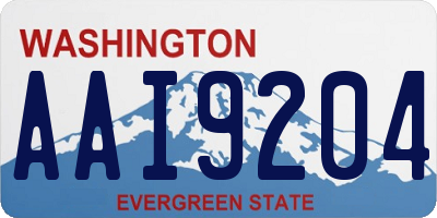 WA license plate AAI9204