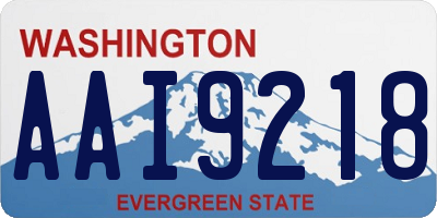 WA license plate AAI9218