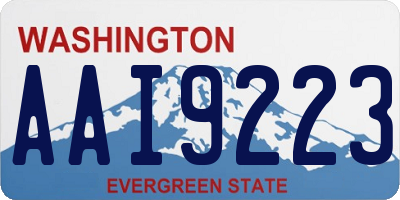 WA license plate AAI9223