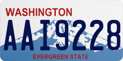 WA license plate AAI9228