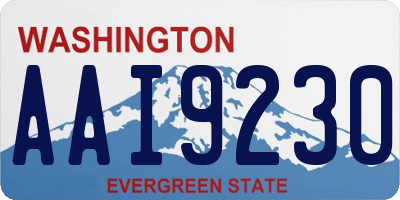 WA license plate AAI9230