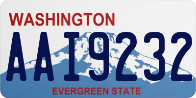WA license plate AAI9232