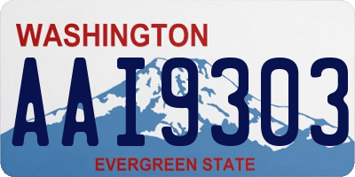 WA license plate AAI9303