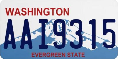 WA license plate AAI9315