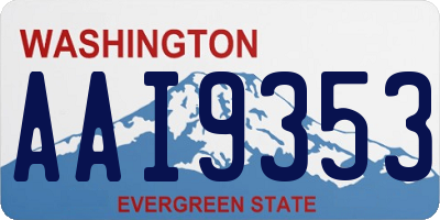 WA license plate AAI9353
