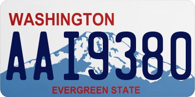 WA license plate AAI9380