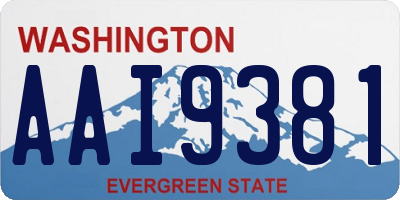 WA license plate AAI9381