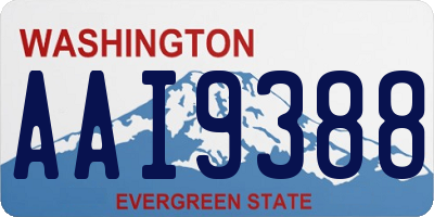 WA license plate AAI9388