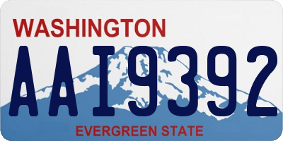 WA license plate AAI9392