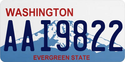 WA license plate AAI9822