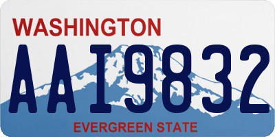 WA license plate AAI9832
