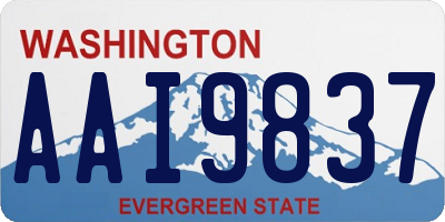 WA license plate AAI9837