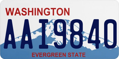 WA license plate AAI9840