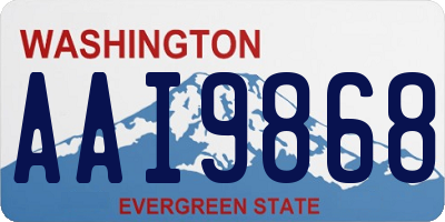 WA license plate AAI9868