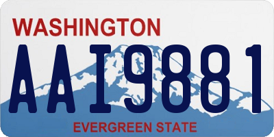 WA license plate AAI9881