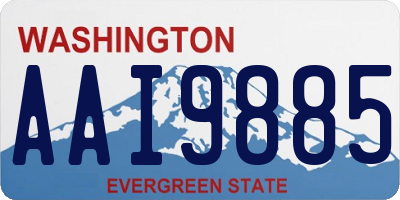 WA license plate AAI9885