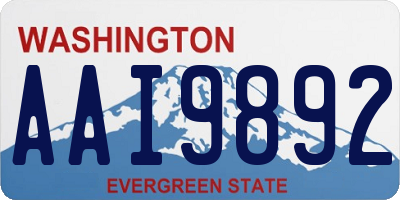 WA license plate AAI9892
