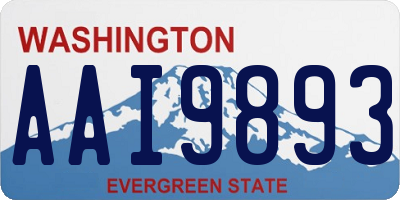 WA license plate AAI9893