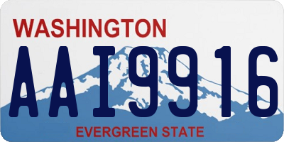 WA license plate AAI9916