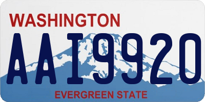 WA license plate AAI9920