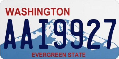 WA license plate AAI9927