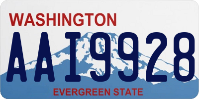 WA license plate AAI9928