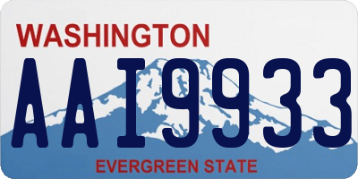 WA license plate AAI9933