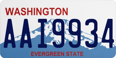 WA license plate AAI9934